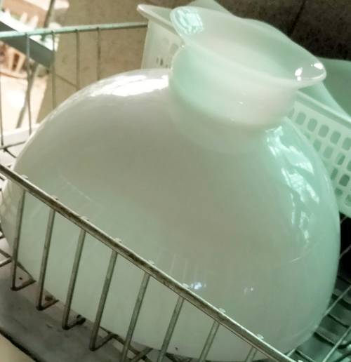EXCEPTIONAL!!Oil Lampshade Vintage White   LOOK At My BUY NOW LISTINGS NO WAITING