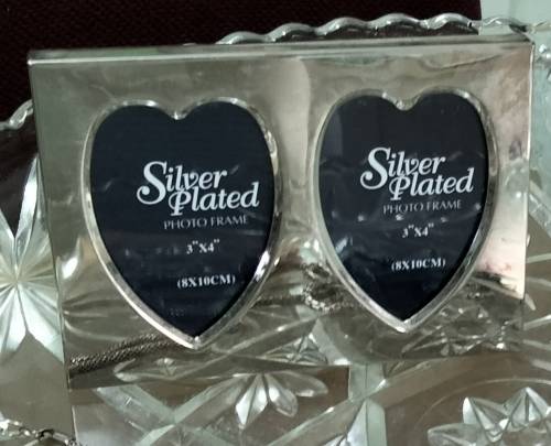 Photo Frame x 2 -Design double heart cutouts 1 missing back standLOOK At My BUY NOW items NO WAITING