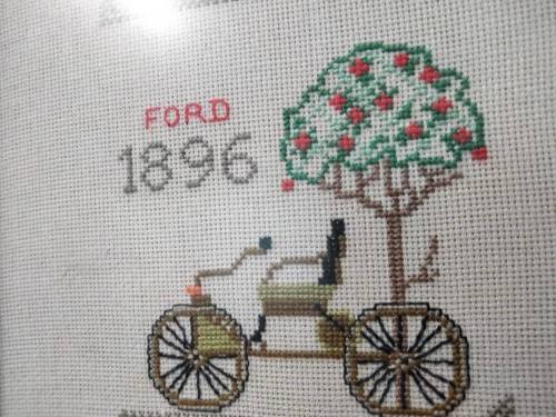 Embroidered Old Cars non reflective glass Framed LOOK At My BUY NOW items NO WAITING