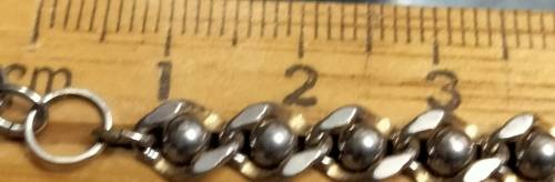 Bracelet vintage Stamped < CRIS  NS Bracelet Flat Curb ball link   Gold/Silver tone plate