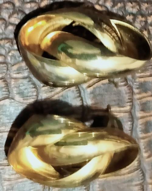 EARRINGS - Pierced ears INFINITY CIRCLES Flower Gold Tone