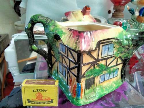 TEA POT - GRIMSWADE  House   For use as Ornament or Plant holder Chips + crack