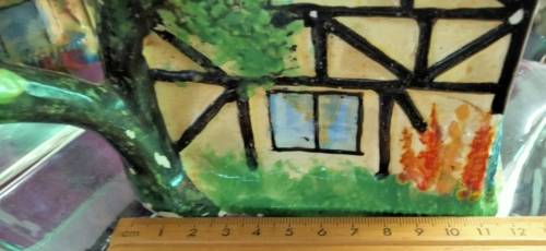 TEA POT - GRIMSWADE  House   For use as Ornament or Plant holder Chips + crack