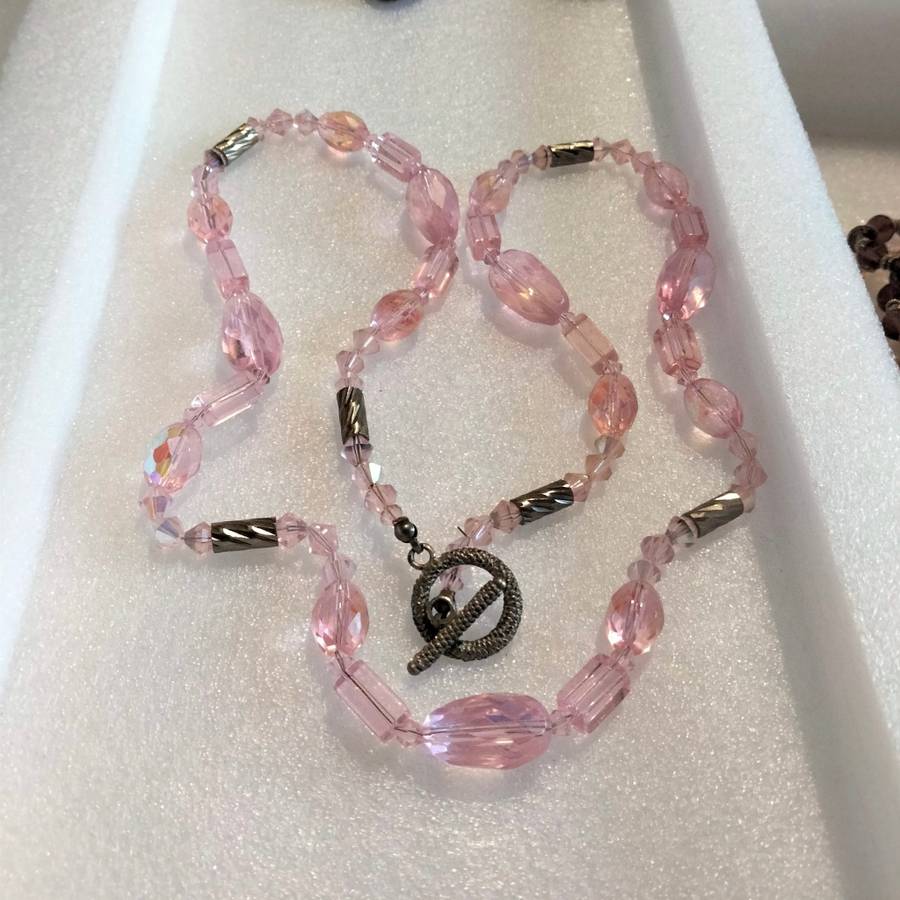 NECKLACE- Vintage Italian Glass Beads PINK mix Shapes+size*LOOK At My BUY NOW items NO WAITING