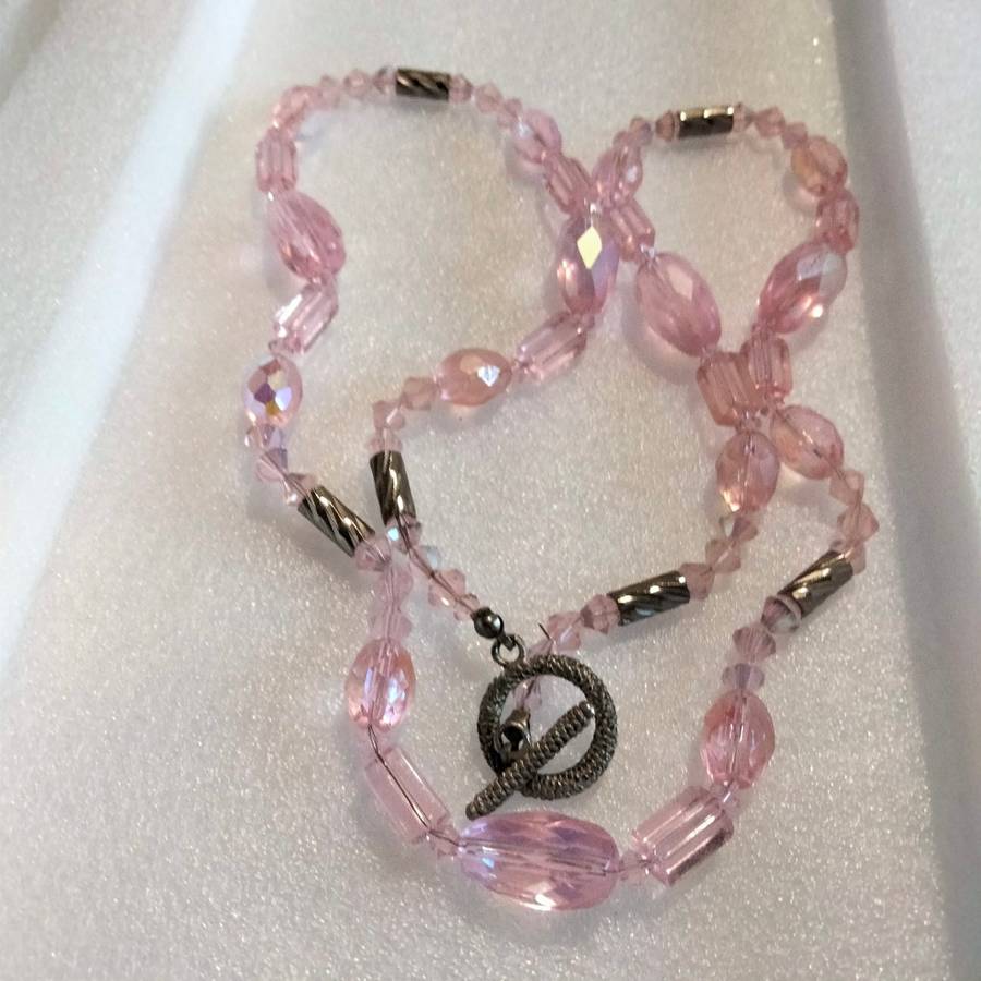 NECKLACE- Vintage Italian Glass Beads PINK mix Shapes+size*LOOK At My BUY NOW items NO WAITING
