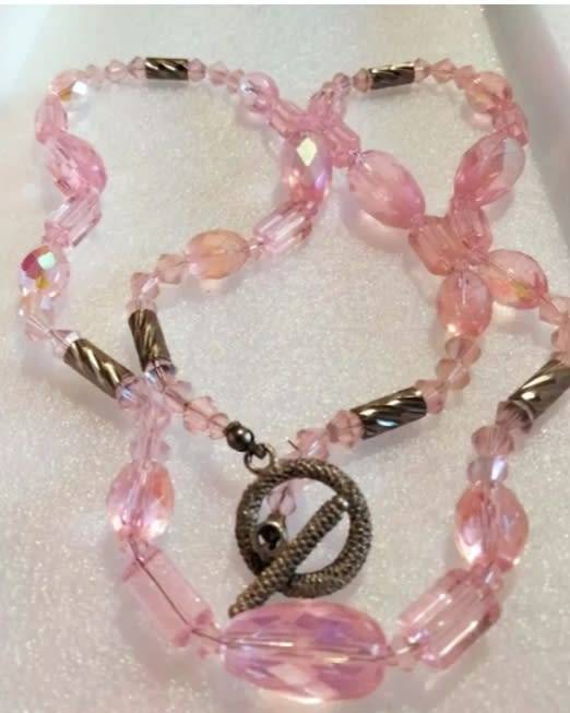 NECKLACE- Vintage Italian Glass Beads PINK mix Shapes+size*LOOK At My BUY NOW items NO WAITING