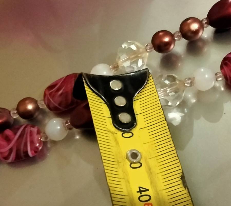 Necklace Bib 3 strand Czechoslovakia Purple Swirl glass hand made+Crystals faceted cut glass beads