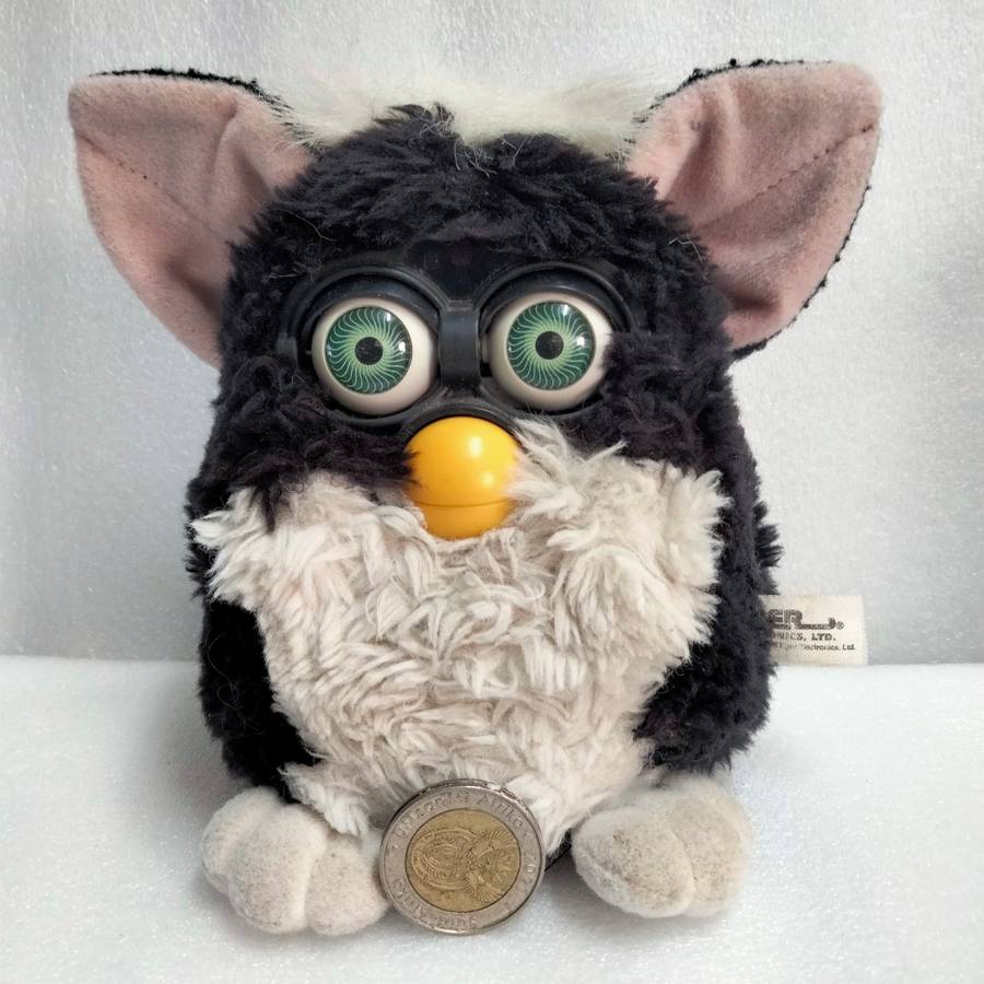 1998 SKUNK FURBY Neon green eyes white stripe china Look at my Buy Now listings No Waiting