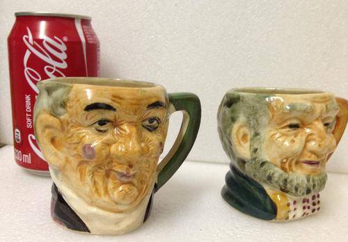 TOBY JUGS - *2  SMALL  TOBY CHARACTER JUGS -  EAR HANDLES