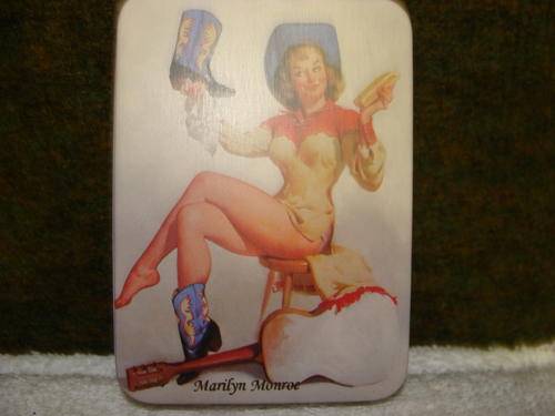 Brand new Tin : Cowboy Girl : Marilyn Monroe