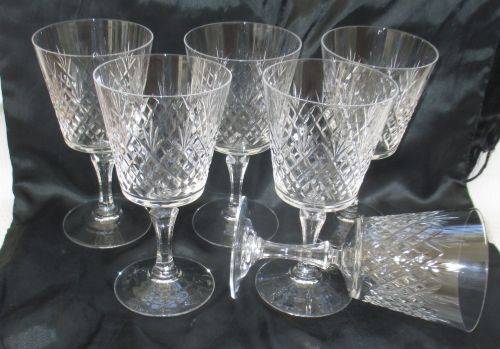 SET OF 6 CRYSTAL WINE GLASSES