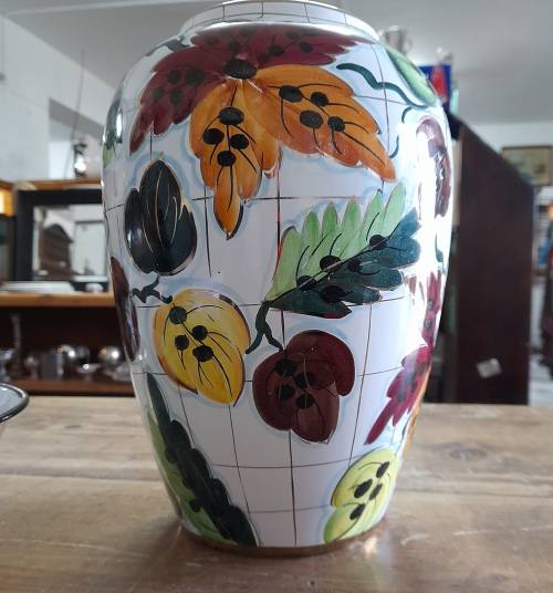 HAND PAINTED MAJOLICA VASE   HEIGHT 30 CM