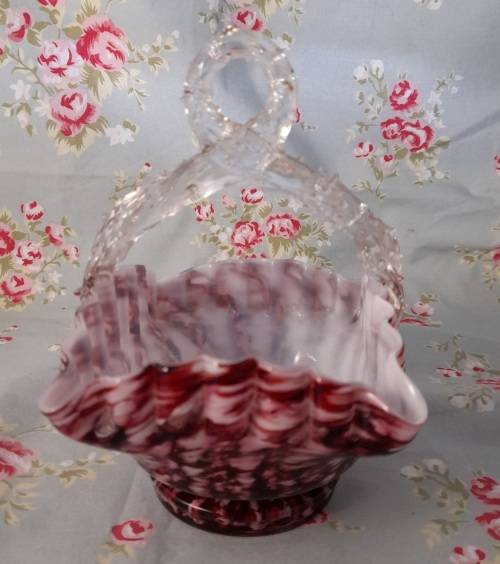 PINK GLASS BASKET