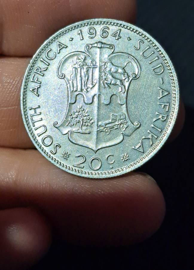 1964 South Africa 20 Cent coin !! Silver!!