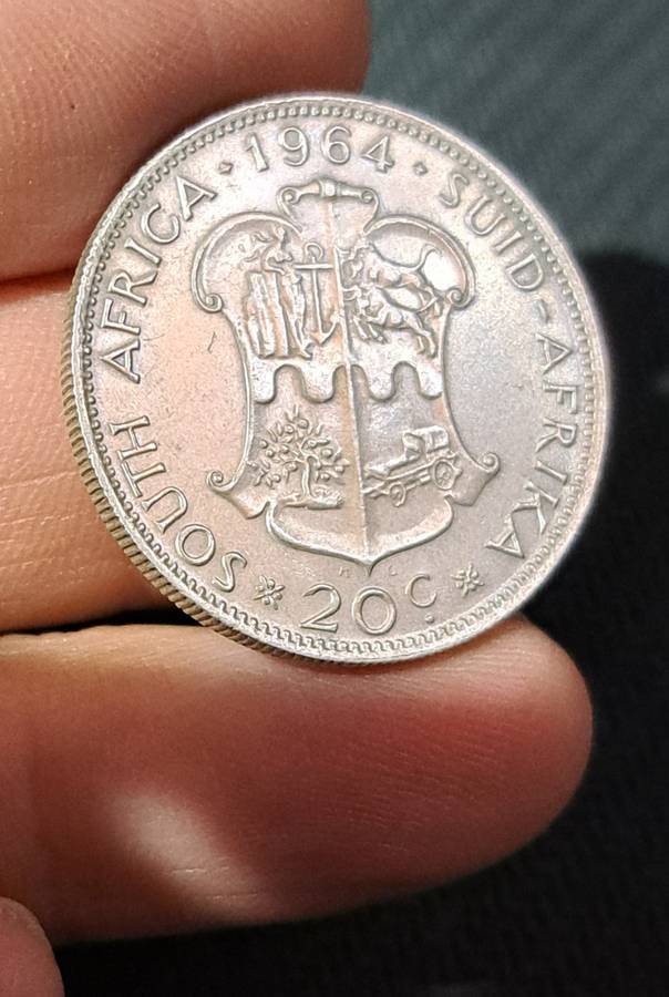 1964 South Africa 20 Cent coin !! Silver!!