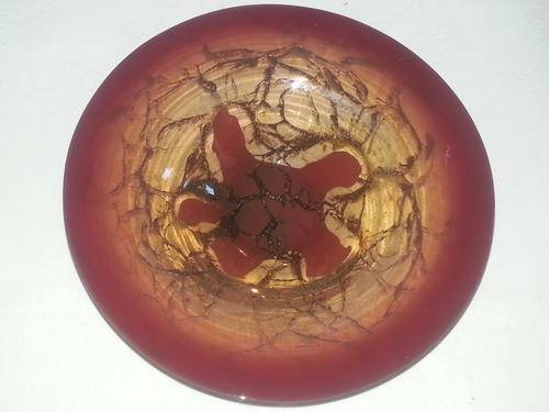 Wmf Ikora glass bowl red amber colourway