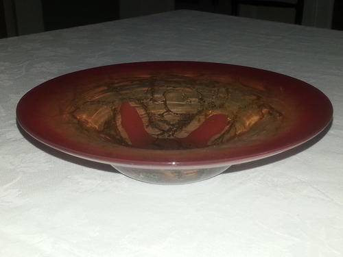 Wmf Ikora red glass bowl side view