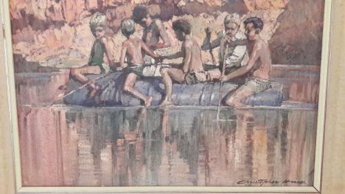 Christopher Haw oil on board listed SA artist from Natal