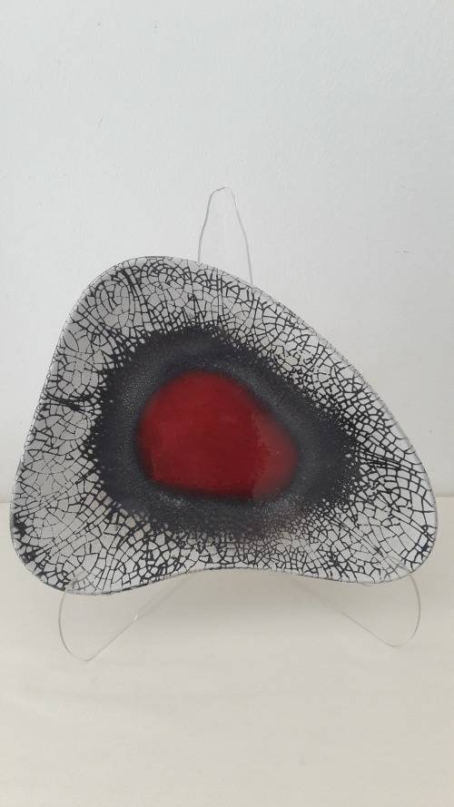 Large Kalahari Studio pottery free form platter with abstract motif circa 1950's