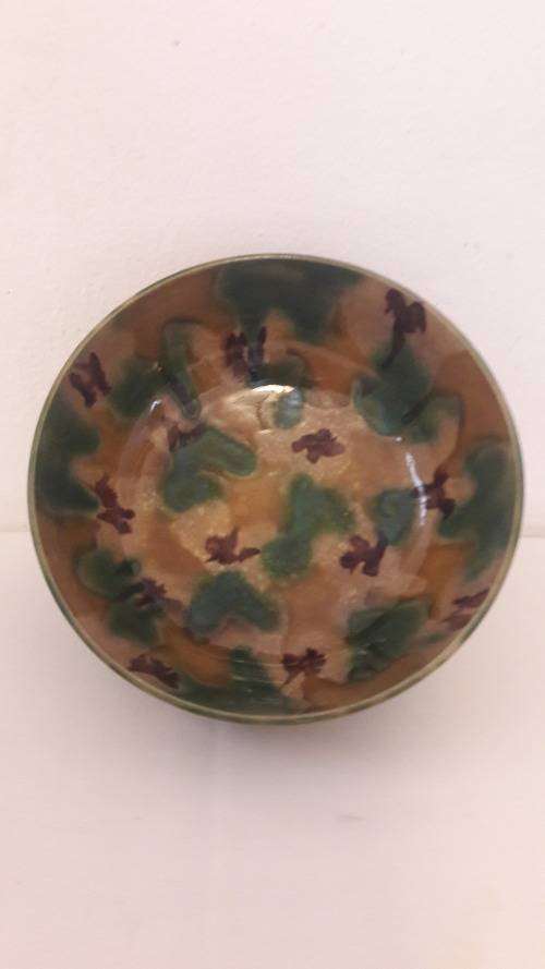 Chinese ceramic bowl Qing dynasty 19th Century with Sancai glaze