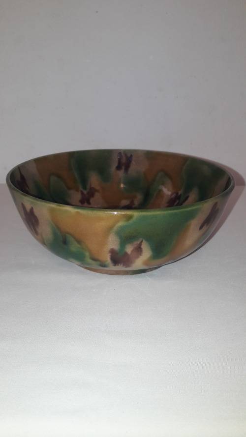 Chinese ceramic bowl Qing dynasty 19th Century with Sancai glaze