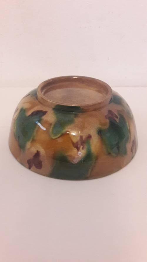 Chinese ceramic bowl Qing dynasty 19th Century with Sancai glaze