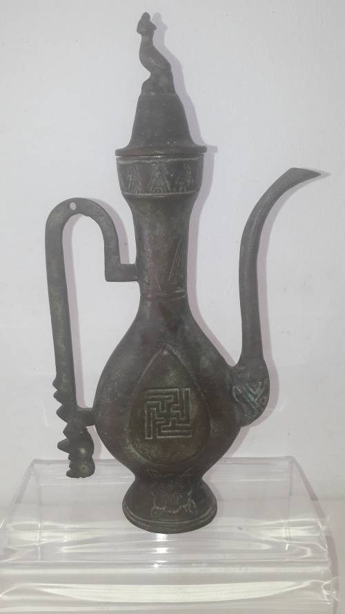 Antique Tibetan Buddhist oil pot kettle shape 19th Century