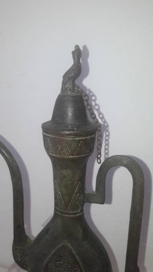 Antique Tibetan Buddhist oil pot kettle shape 19th Century