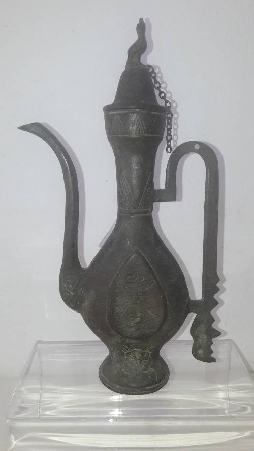 Antique Tibetan Buddhist oil pot kettle shape 19th Century