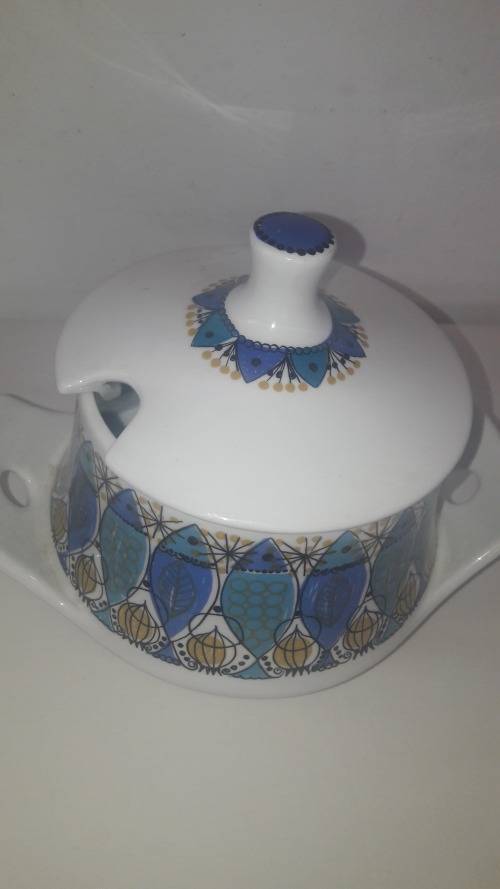 Collectible Scandinavian Figgjo Flint tureen in Clupea pattern 1960s