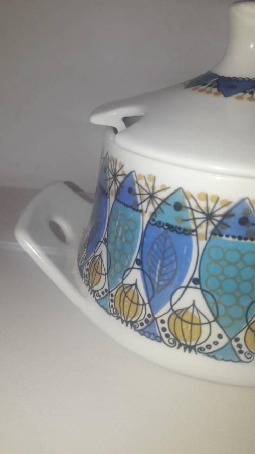 Collectible Scandinavian Figgjo Flint tureen in Clupea pattern 1960s