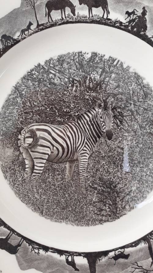 Rare 1940's Wedgwood Kruger Park  large commemorative wall plate -Zebra