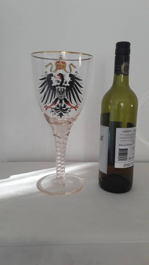 Antique German presentation goblet with Imperial Eagle crest circa 1910