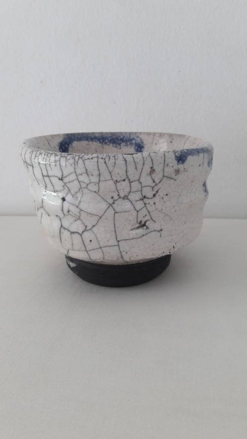 Collectible Raku teabowl by Andrew Walford famous SA studio potter circa 1980's
