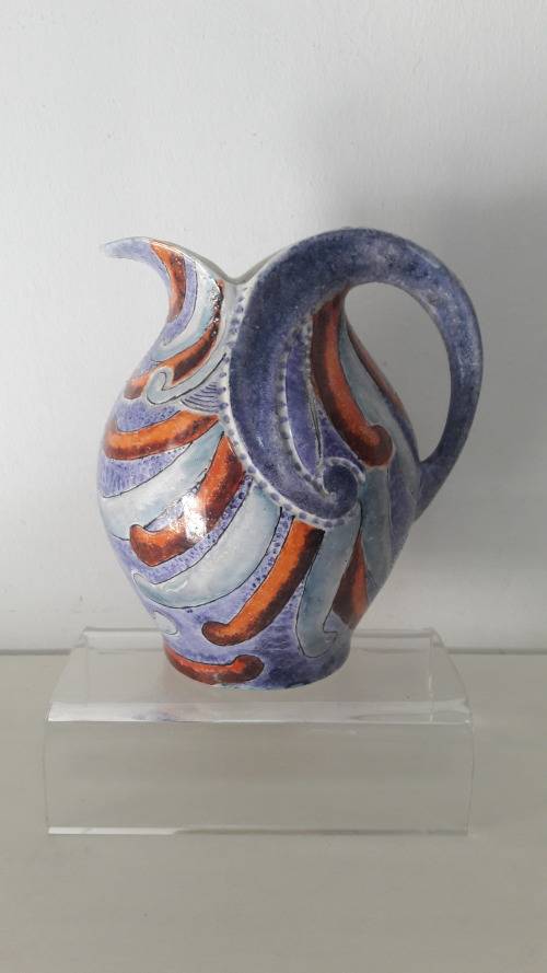 Exceptional  Lucia Ware Art Deco style hand decorated jug circa 1960's