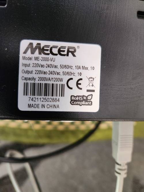 Mecer 2000VA (2000VA/1200W) Line Interactive/Off-Line UPS - Black
