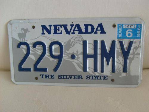 U.S.A. ORIGINAL OLD VEHICLE LICENCE PLATE FOR NEVADA - THE SILVER STATE