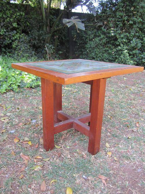 Stunning Hand Crafted Cross Stitched Decorative Side Table!