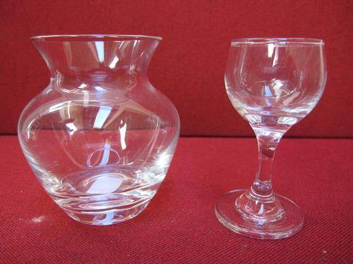 Two Lovely Glass Items - Vase and Wine Glass!