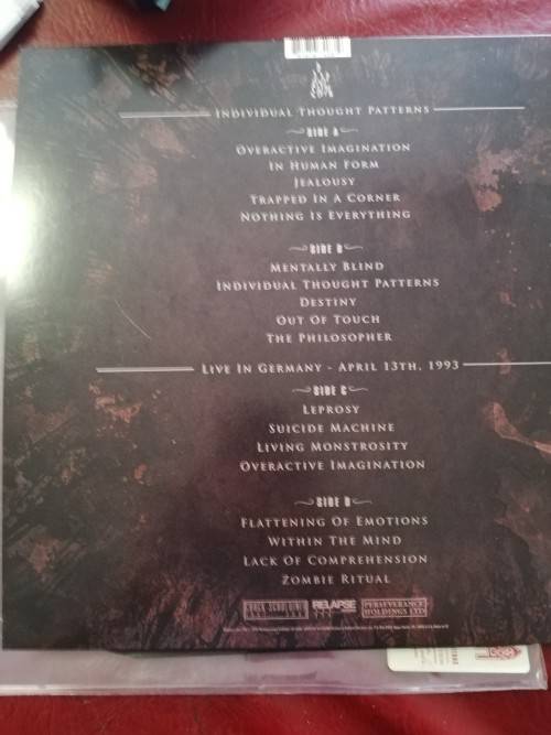DEATH - INDIVIDUAL THOUGHT PATTERNS 2XLP VINYL 25TH YEAR ANNIVERSARY SILVER LTD EDITION
