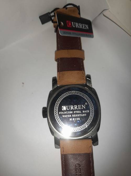 BEAUTIFUL MEN`S TAN CURREN GENUINE LEATHER WATCH