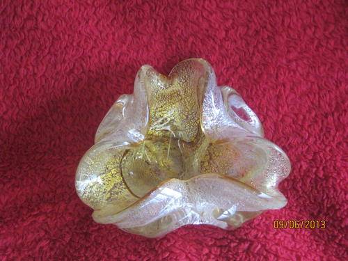 A Stunning Murano Gold with Silver flecks Ashtray/Bowl