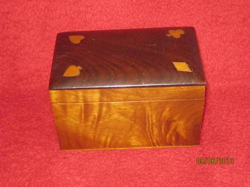 An Inlaid Playing Cards Box with Cards in Imbuia ?