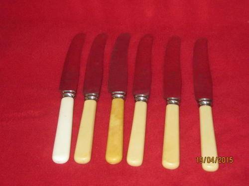 Set of 6 Faux Bone handled Butter/Salad/Desert Knives