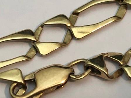 9ct 16cm SOLID GOLD BRACELET