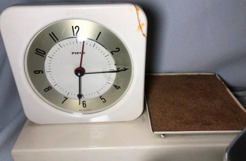 VINTAGE PIFCO TEA O MATIC - CLOCK & KETTLE COMINATION - WORKING