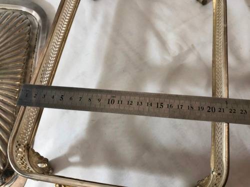 Highly detailed antique silver plated and glass entre dish with cover