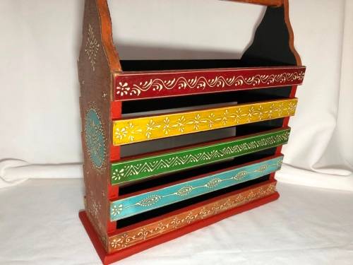 Moroccan hand decorated magazine rack