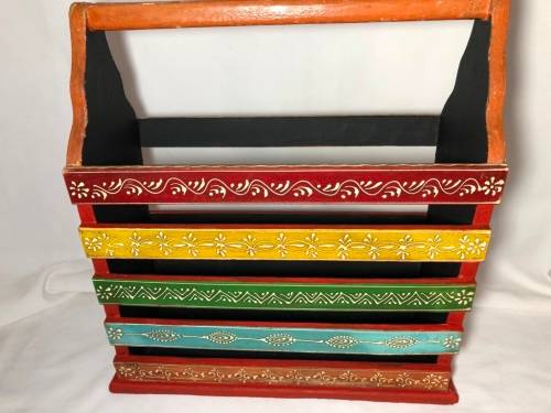 Moroccan hand decorated magazine rack