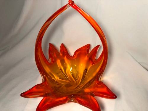 MURANO GLASS BASKET - NEAR PERFECT 24CM HIGH